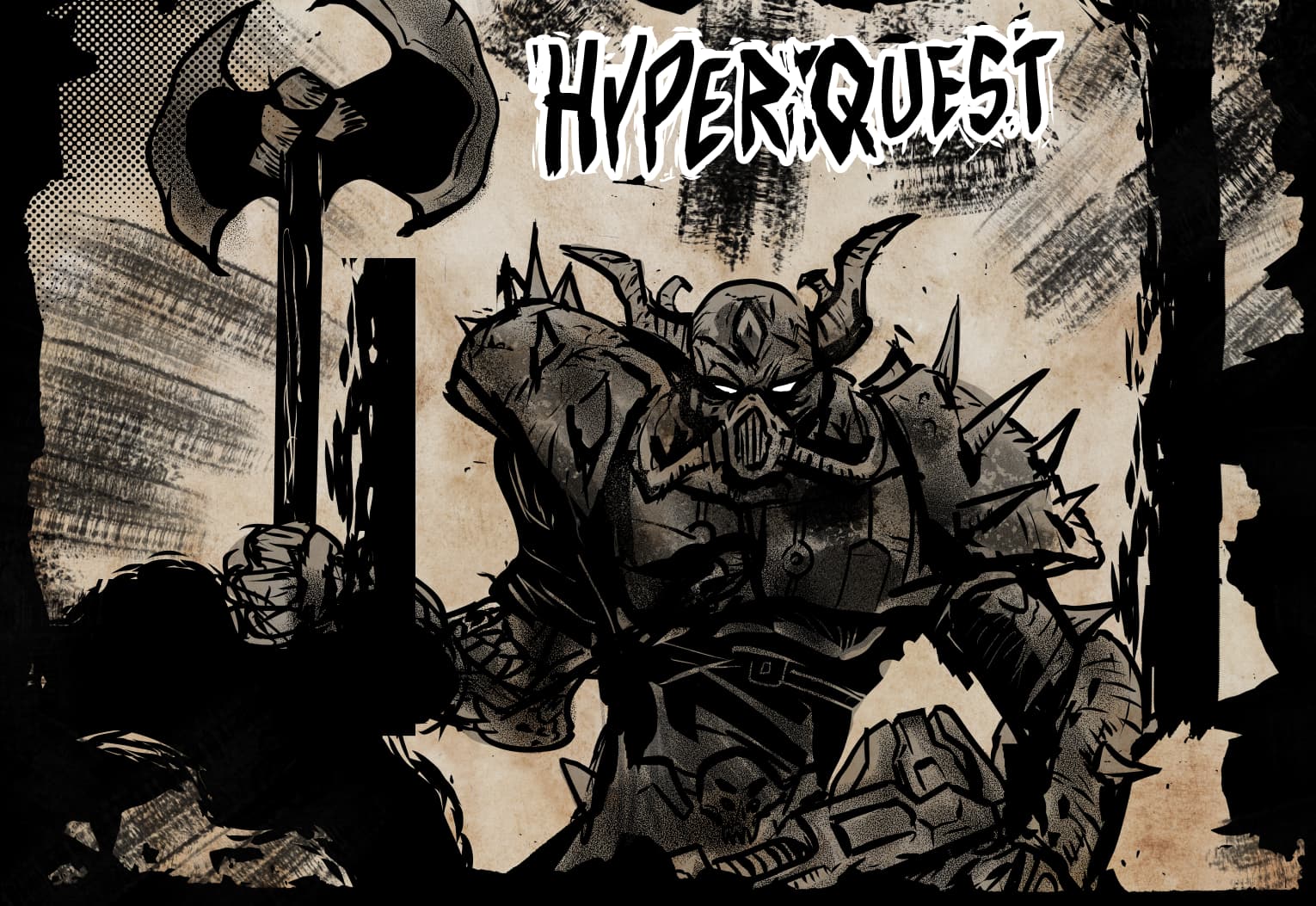 Hyper QuestUI - Original dark fantasy comic illustration by Bo T. K. Michelsen (Knight of Ink)